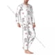 thumbnail image 3 of Pijama de hombre con solapa y manga larga, ropa de dormir divertida con diseño de tiburón y pez en estilo escandinavo, ropa de hogar para hombre, 3 of 5