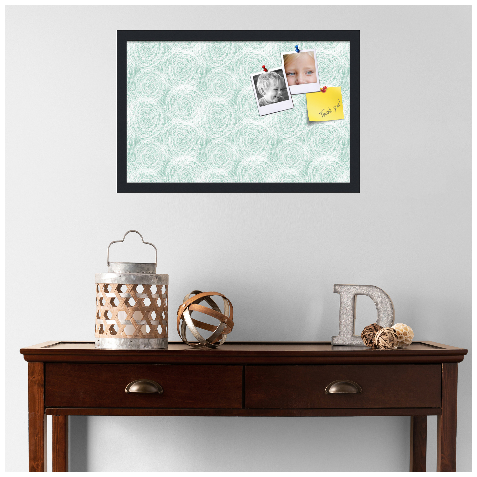 PinPix ArtToFrames 20x12 Custom Cork Bulletin Board    Poster Board Has a Fabric Style Canvas Finish, Framed in Satin Black (PinPix-1926)