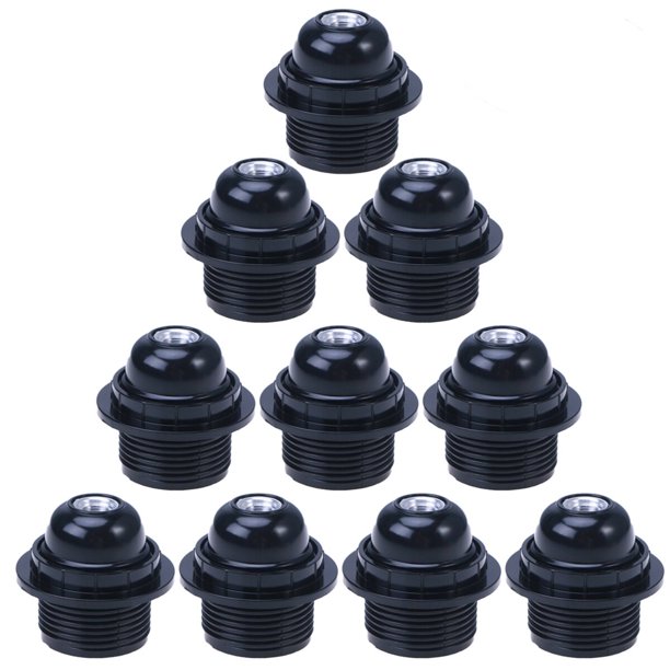 10 PCS E26 Portalámparas con autobloqueo Bases redondas con portalámparas para instalación de bombillas LED