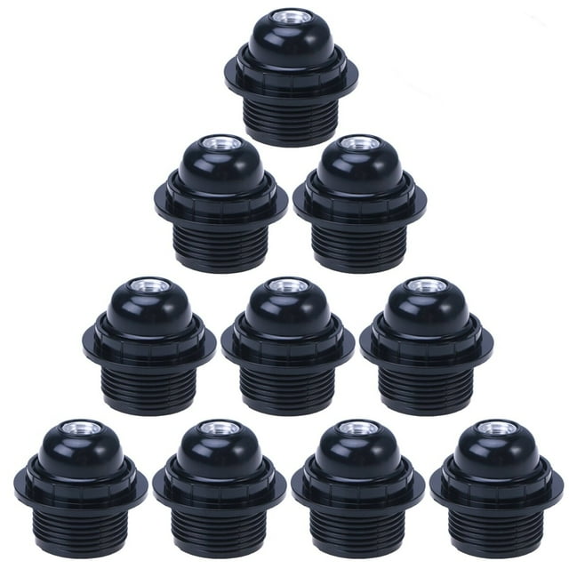 10 PCS E26 Lamp Holders Self-locking Round Lamp Bulb Socket Bases for LED Bulbs Installation
