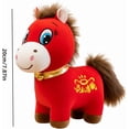 thumbnail image 6 of Year of The Horse 2026 Plush, 7.87in Funny Smiling/Crying Horse Plushie Figurine, Lucky Chinese Lunar New Year Mascot Zodiac Ornament for Home Store Tabletop Decor, Red (Smiling Horse), 6 of 13