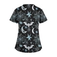 thumbnail image 2 of Tops Cortos para las Mujeres, Halloween Impreso en Cuello en V con Bolsillo, Moda Casual Manga Corta, 2 of 5