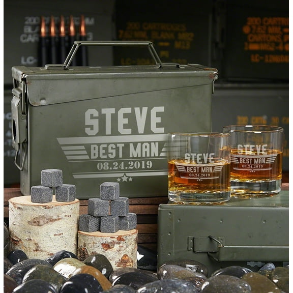 Maverick Custom 30-Caliber Ammo Can and Rocks Glasses Gift Set