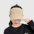 thumbnail image 7 of Nmnitkp Sun Hats for Women,Sun Visor Hat for Women Knitted Hats Elastic Sports Hat Empty Top Quick Drying Wide Brim Golf Hat Beige, 7 of 7