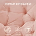 thumbnail image 4 of Beddle Saucer Chair for Adults Faux Fur Folding Bedroom Chairs,Pink, 4 of 8