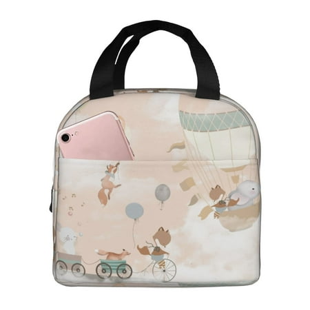 Insulated Lunch Bag for Women Men - Animals Riding Across The Sky1 Leakproof Cooler Lunch Box for Women Men  Lunch Tote Bags for Work School Picnic Travel