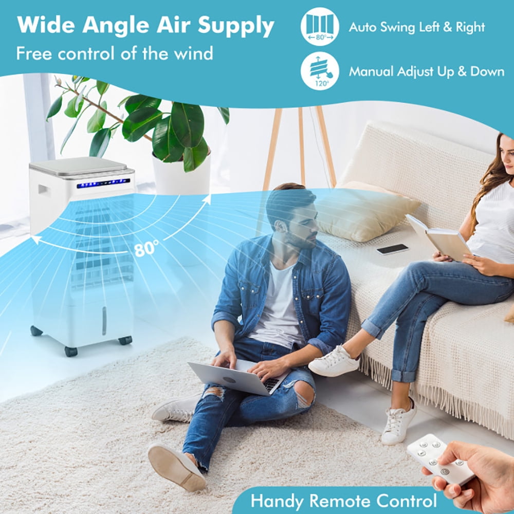 Barara King Bedroom Air Cooler, Air Cooler, 3-in-1 Evaporative Portable Air Cooler with 3 Modes include Remote Control-White
