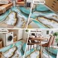 thumbnail image 6 of Turquoise Marble Area Rug 4x6 Washable Rug Non Slip Modern Abstract Gold Stripes Art Large Area Rug Indoor Floor Carpet for Entryway Bedroom Kitchen Living Room Home Office Dining Room Nursery, 6 of 7