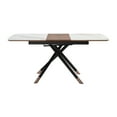 thumbnail image 4 of Milena Shilo 7 Piece Extendable Dining Set with Champagne Faux Leather Chairs, 4 of 6