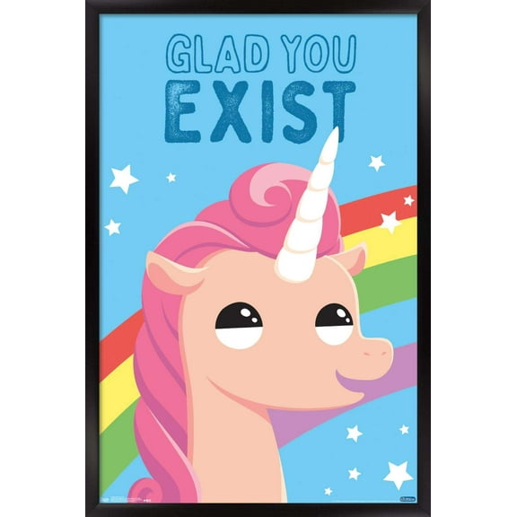 Glad You Exist Wall Poster, 14.725" x 22.375", Framed