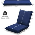 thumbnail image 3 of MAT EXPERT Adjustable Floor Chair, 6-Position Mesh Floor Gaming Chair, Folding Lazy Sofa Padded Lounger Recliner, Cushioned Floor Chair with Back Support for Reading, Meditating (Navy Blue), 3 of 9