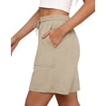 thumbnail image 3 of MOSHU Womens Cotton Shorts Drawstring Waist Sweat Shorts for Women Summer Casual Shorts with Pockets, 3 of 10