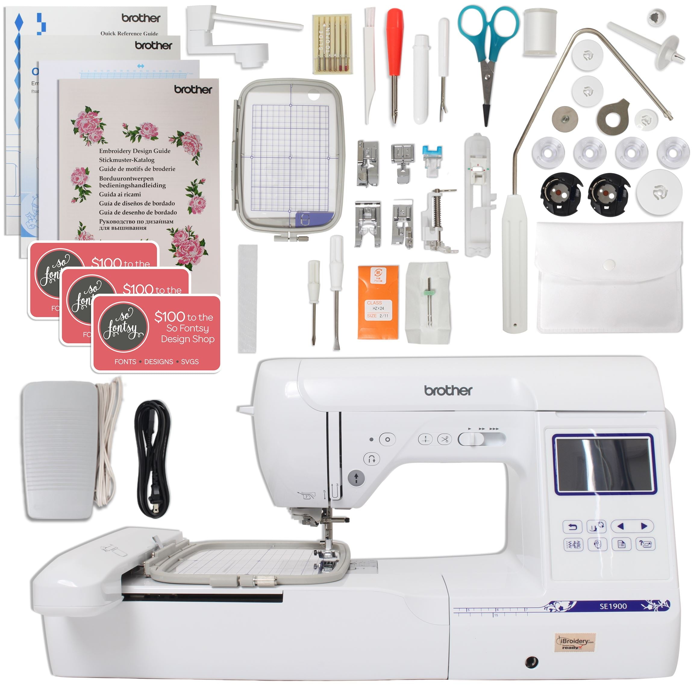 Brother SE1900 Sewing and 5 x 7 Embroidery Machine Bundle