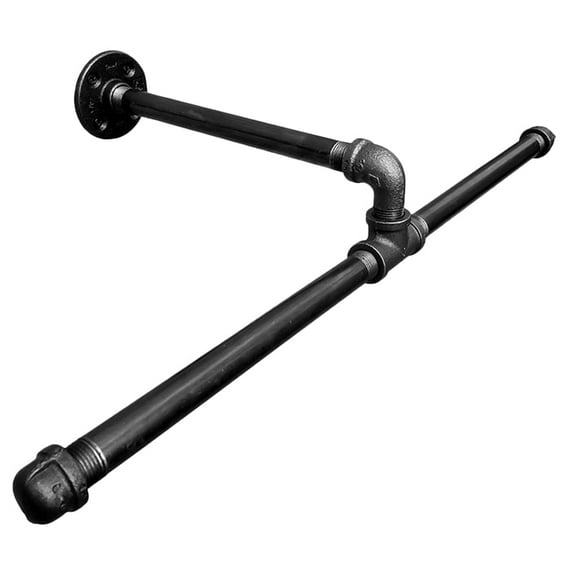 Industrial Pipe Clothes Rack Wall Mounted Garment Rack Clothes Hanging Rod Bar