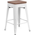thumbnail image 2 of Home Square 24" Backless Metal Counter Stool in White - Set of 3, 2 of 5