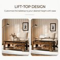 thumbnail image 4 of Topeakmart 47.5in Wooden Lift Top Coffee Table with Hidden Compartment for Living Room, Rustic Brown, 4 of 10