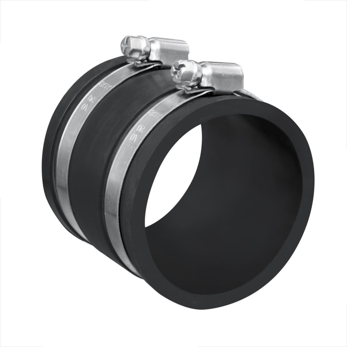 POWERTEC 4PK 2-1/2 Inch Dust Control Flex Cuff with Steel Hose Clamps, Hose Connector Rubber Cuff Coupler for Woodworking Dust Collection Fittings, Dust Collector Accessories & Machinery (70148-P4)