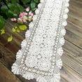 thumbnail image 2 of Cotton Handmade Crochet Lace Table Runner White Rectangle Coffee Table Dresser Decor, 2 of 6
