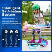 LENOGE Bluetooth Hoverboard, 6.5 300W Powerful Motor Hover Board with LED Lights, 6-10MPH Max Speed Self Balancing Electric Scooter