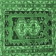 thumbnail image 1 of Ahgly Company Indoor Square Southwestern Emerald Green Country Area Rugs, 8' Square, 1 of 4