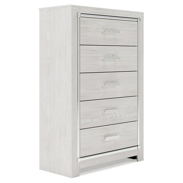 Bowery Hill Contemporary 5 Drawer Chest in White