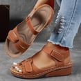 thumbnail image 4 of Orthopedic Sandals for Women Comfortable Low Wedges Breathable Footbed Arch Support Walking Shoes with Adjustable Strap Brown Size 6.5, 4 of 6