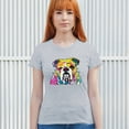 thumbnail image 3 of Tee Hunt Dean Russo Serious Bulldog T-Shirt Dog Best Friend Pet Paw Women's T-Shirt Tee, Gray, Small, 3 of 5