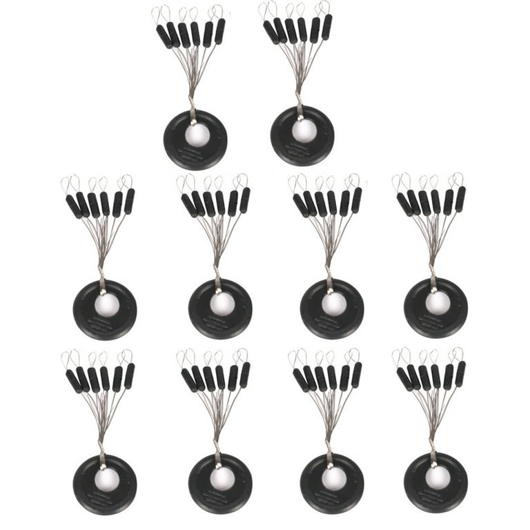 Dcenta 10pcs Fishing Stoppers Black Rubber Stopper Fishing Space