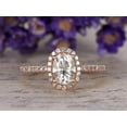 thumbnail image 1 of Classic Oval Cut 2.00 Ct Moissanite Diamond Halo Wedding Ring with 18k Gold Plating, 1 of 4