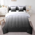 thumbnail image 1 of YST Grey Black Ombre Comforter Set Full Modern Abstract Art Bedding Set Farmhouse Theme Down Comforter, 7 Pieces, 1 of 5