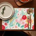 thumbnail image 4 of Pioneer Flower Floral Print Pattern Summer Placemats Table Placemats Set Of 6-Linen Kitchen Washable Placemats Table Mats 12x18 Inch Non-Slip Heat Resistant, 4 of 5