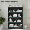 thumbnail image 3 of Syemin Book Stands Bookshelf 4 Shelf Wood Bookcase 48 Inches Tall Wide Manga Storage for Living Room Bedroom Office Library, Black, 3 of 5