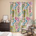 thumbnail image 3 of Kitchen Curtains 84 Inch Length 2 Panels, Summer Slippers Grommets Window Treatment Curtain, Watercolor Flip Flops Ocean Beach Light Brown Thermal Curtains Drapes for Living Room/Bathroom, 3 of 9