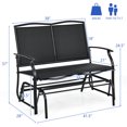 thumbnail image 4 of Patiojoy 2 Person Swing Glider Bench Patio Rocking Lounge Chair w/Steel Frame for Garden Backyard Balcony Black, 4 of 7