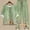 Green, variant on (clearance Sale)MSJUHEG Two Piece Sets Scoop Neck Tops Sweatpants Linen Sets for Women 2 Ladies Cotton Five Sleeve Printed Blouse Loose Pants Two Suit Pant Suits Fall Tops Navy Xl