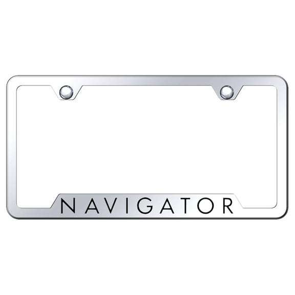 Lincoln Navigator Laser Etched Logo Cut-Out License Plate Frame (Chrome)