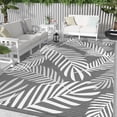 thumbnail image 5 of Kohree Outdoor Plastic Straw Rug 8'x10' ,Waterproof Mat with 4 Corner Loops Indoor Outdoor for RV, Camping, Deck ,Balcony (Palm leaves-Green), 5 of 10