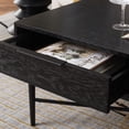 thumbnail image 3 of SAFAVIEH Pierre Contemporary 2 Drawer Coffee Table, Black (42 in. W x 22 in. D x 18 in. H), 3 of 14