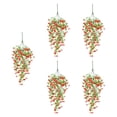 thumbnail image 2 of CarpNettore 5 Pieces Artificial Flowers Fake Flowers Eucalyptus Leaves Romantic Fake Hanging Red, 2 of 9