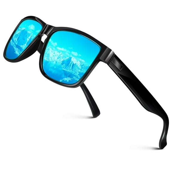 LINVO Polarized Sunglasses for Men Women Square Mirrored Trendy Shades for Fishing Beach Driving UV400 Protection