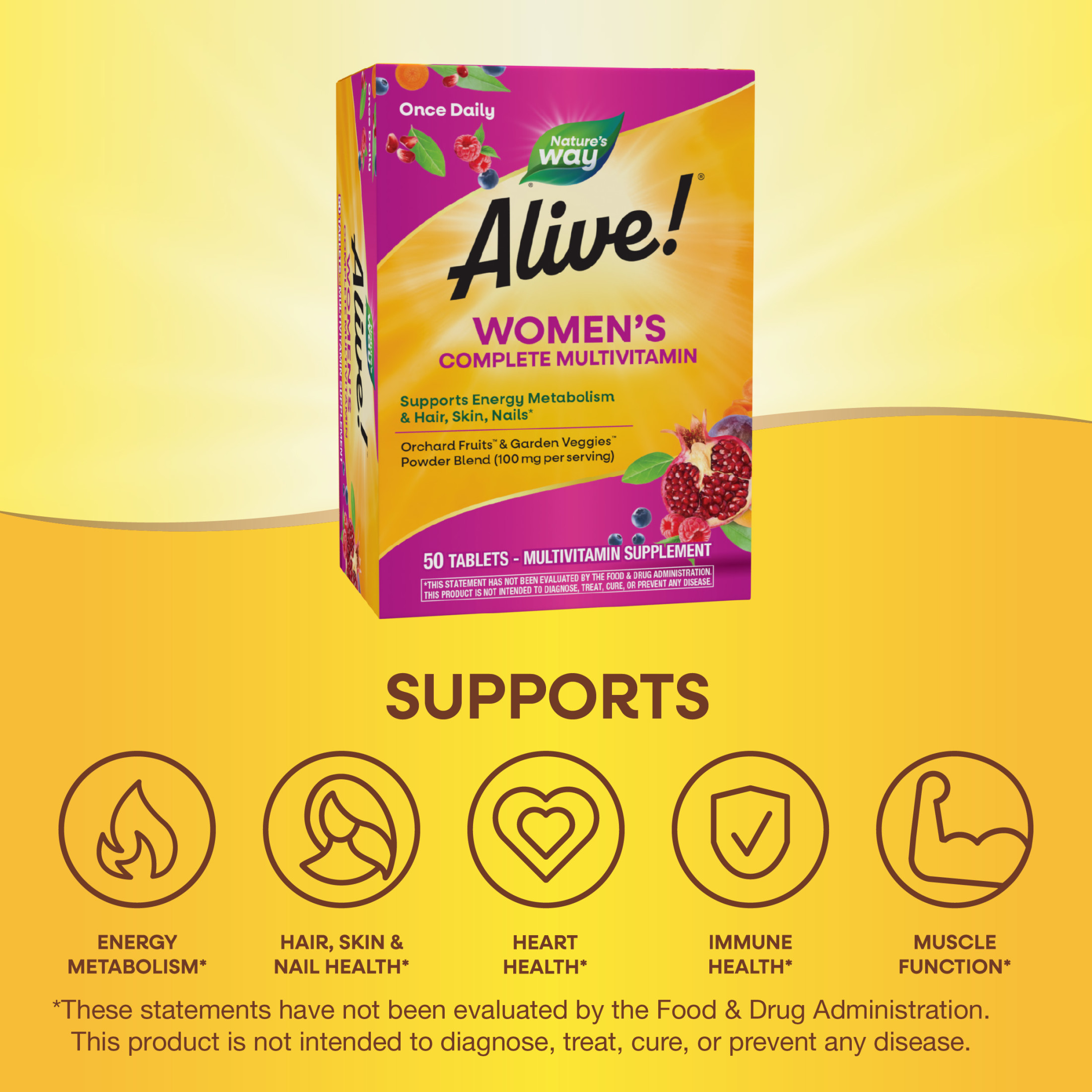 Alive! Women's Energy Complete Daily Multivitamin Tablets, 50 Count - image 7 of 9