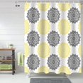 thumbnail image 2 of Shower Curtain Vintage Mandala Dahlia Shower Curtains for Bathroom Decor Black Yellow Flowers Floral Shower Curtain Sets with Hooks Waterproof Fabric Bath Curtain Extra Long 72" X 84", 2 of 4