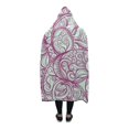 thumbnail image 3 of HATIART Purple Pattern Hooded Blanket Wearable Blanket Comfortable Hooded Throw Wrap 56x80 inch, 3 of 3