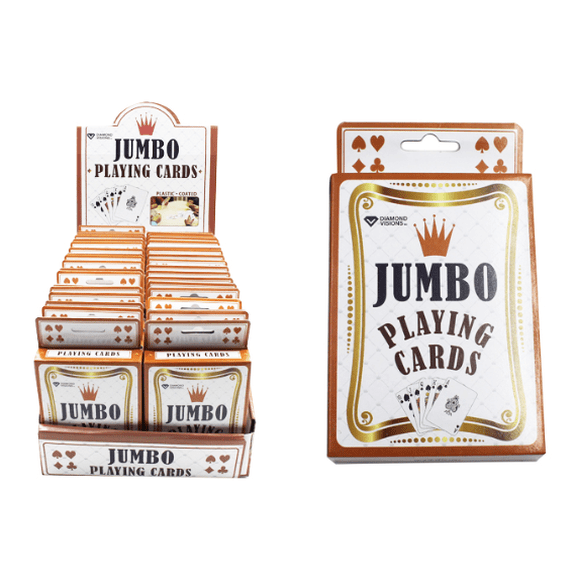 Diamond Visions 6027601 Paper & Plastic Jumbo Playing Card - 54 Piece - Pack of 36