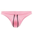 thumbnail image 3 of UVEASISHA Mens Thong Bikini Low Rise Slim Fit Briefs Comfy Breathable G-String Soft Stretch Underwear Pink XL, 3 of 4