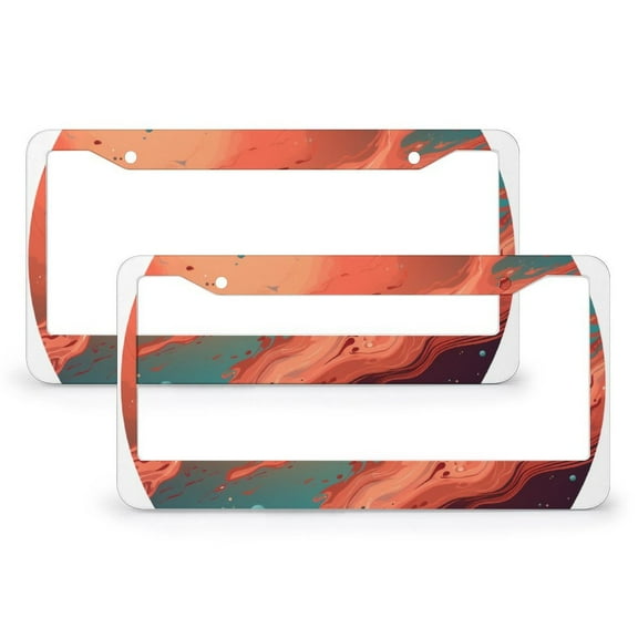 PLANET MARS License Plate Frame 2 Pcs Set Universe Solar System License Plate Cover License Plate Novelty License Plate Frame for US And CA 2 Holes Quality Aluminum Metal License Plate Cover