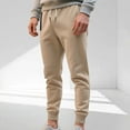 thumbnail image 2 of Qgtaibl Mens Joggers Comfy Elastic Waist Tapered Sweatpants with Zipper Pockets Drawstring Running Athletic Pants Khaki (Men's M), 2 of 8