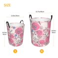 thumbnail image 5 of XMXT Collapsible Laundry Basket, Flowers Floral Pink Stamp Waterproof Laundry Hamper, 40L Pink, 5 of 8