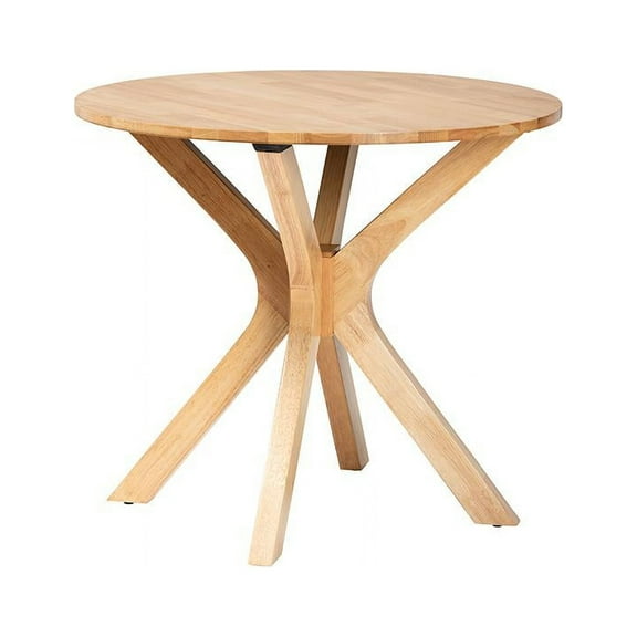 Baxton Studio Kenji Modern Natural Brown Finished Wood 34-Inch-Wide Round Wood Dining Table