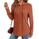 thumbnail image 3 of Sudadera con Capucha de Punto Acanalado Suave para Mujer, Suéter de Larga, Sudadera Ligera y Acogedora para Otoño. Café L, 3 of 6